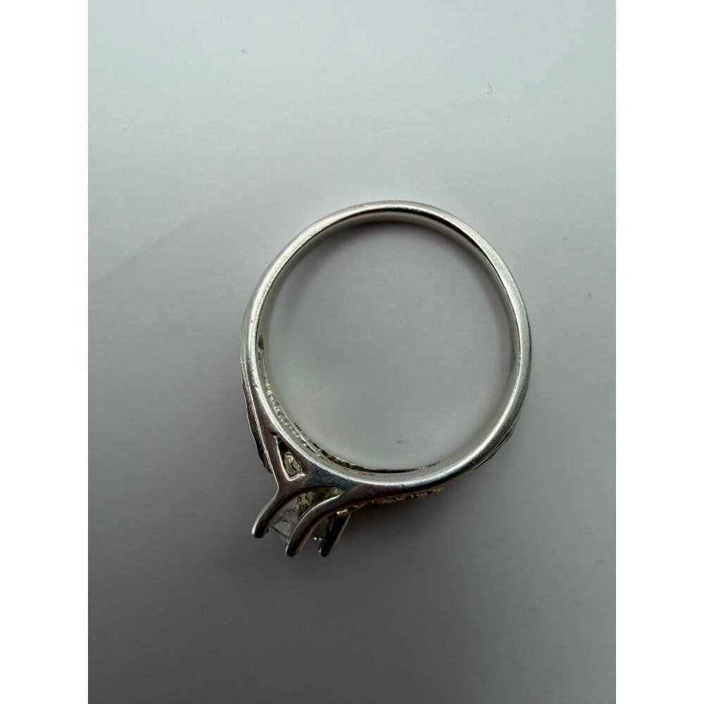 C.Co Black Hills Gold 12K & 925 Silver Double Solitaire CZ Ring Sz 8 - Picture 5 of 8
